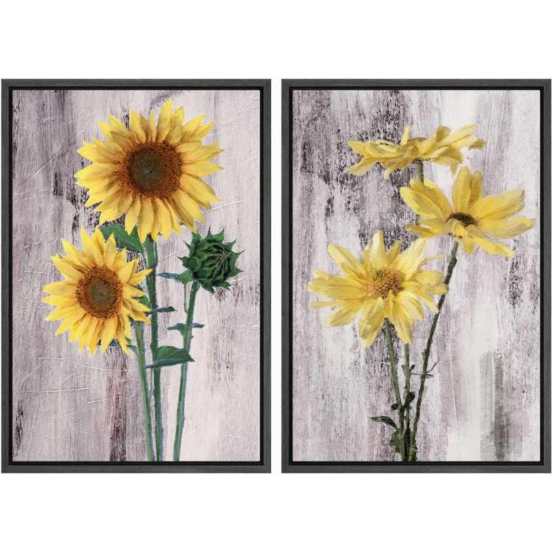 Aquarelle rétro, tournesol, marguerite, fleurs, nature sauvage, illustrations, chic, gros plan, coloré, Noir