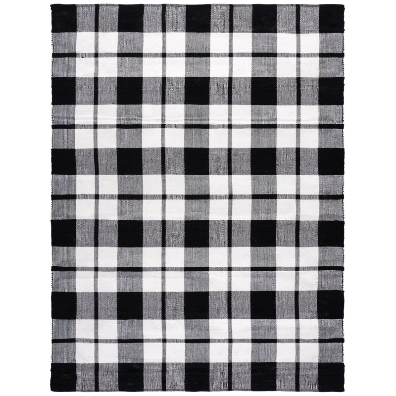 Montauk 182 Hand Woven 80% Paper Chindi; 20% Cotton Machine Washable Plaid Rug, Rectangle 8' x 10'