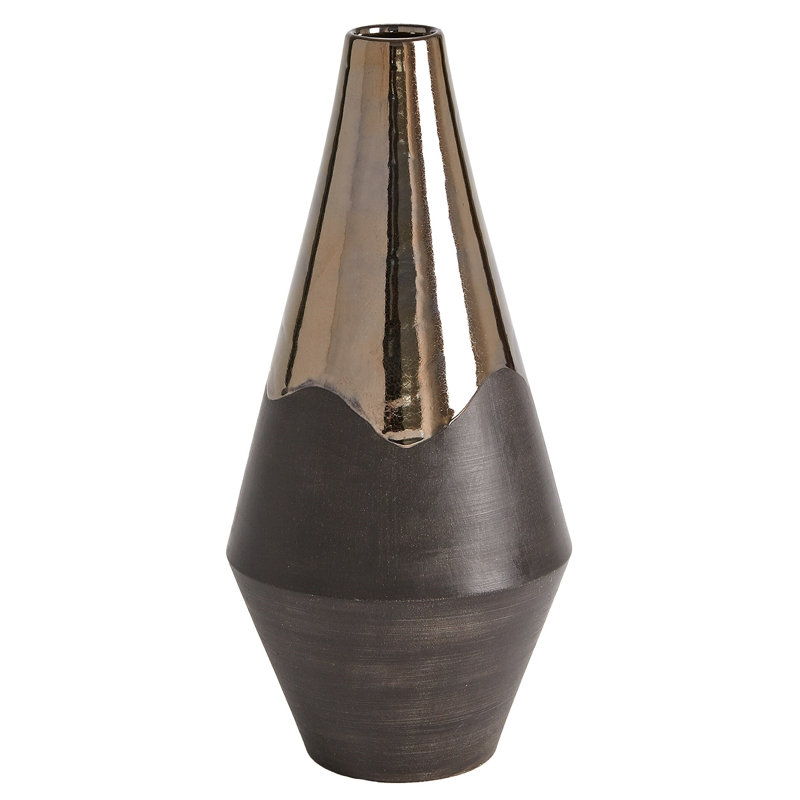 Handmade Earthenware Table Vase, 14.25" H x 7" W x 7" D
