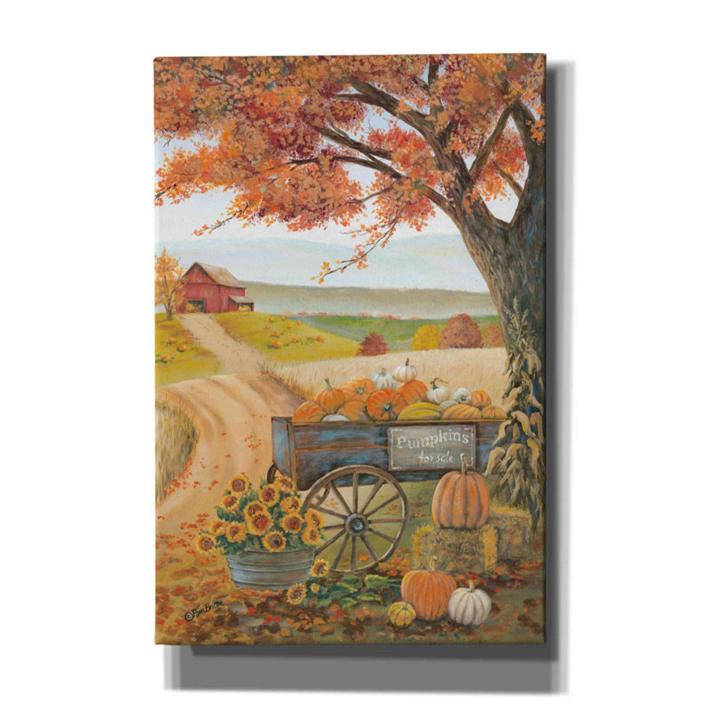 «Harvest Pumpkins» par Pam Britton, art mural sur toile, H 60 po x l 40 po x P 1,5 po