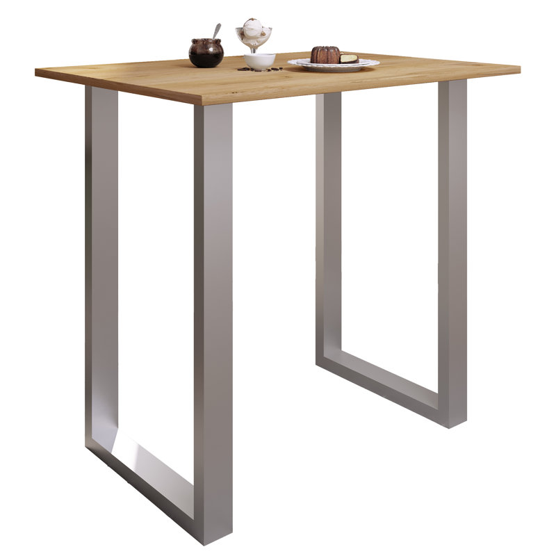 Xona Bar Table, Matt brushed nickel, Wood, 102cm H x 110cm W x 80cm D