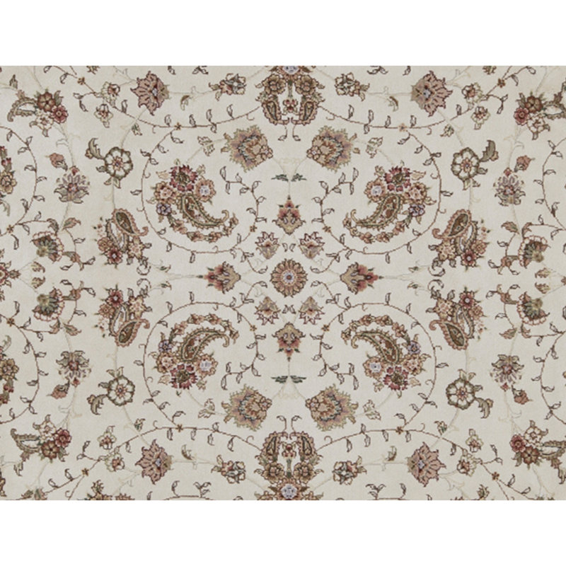 Tapis ivoire noué à la main de haute qualité