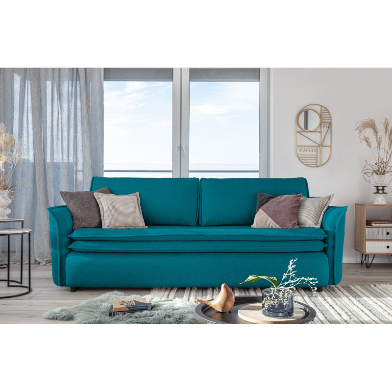 Charming Charlie 3 Seater Sofa Bed, Teal
