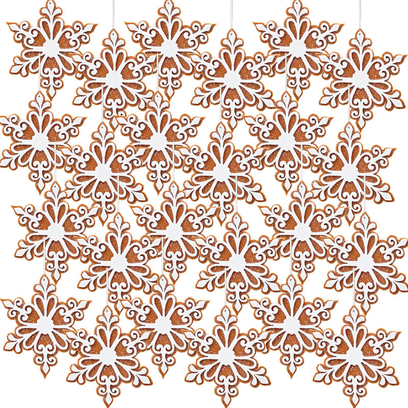 6.7 " Plastic and Polyester Snowflakes Ornament