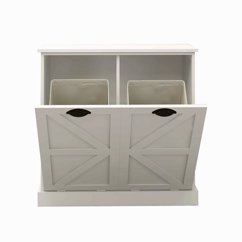 Two-Compartment Tilt-Out Laundry Sorter Cabinet