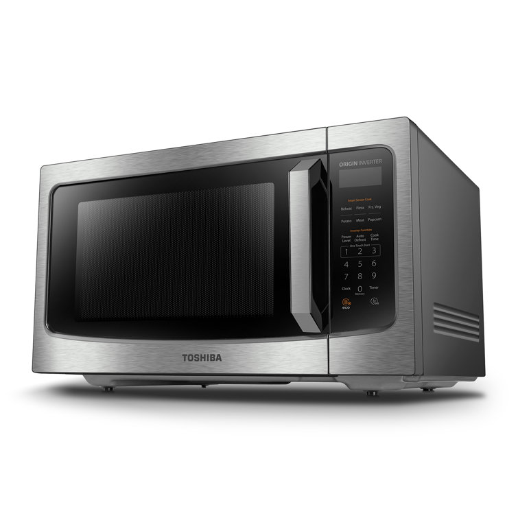 Toshiba ML-EM45P(BS) 1.6 CU.FT Countertop Microwave Oven with Smart Sensor, Black Stainless Steel