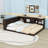 Queen Wood Daybed with Storage and USB Ports and LED Lighting-2013362123