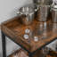 9 bouteilles de vin sur pied et porte-verres en brun