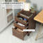 Armoire de rangement 3 tiroirs, sous le bureau avec roulettes, grain de bois brun