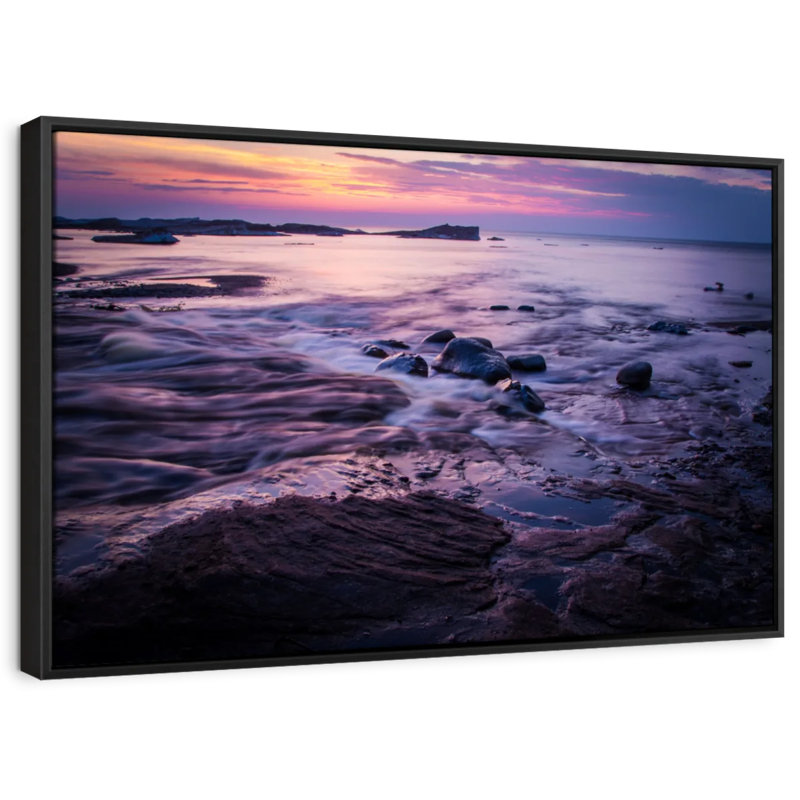 «Lake Superior Sunset Shore», reproduction sur toile, H 29 po x l 43 po