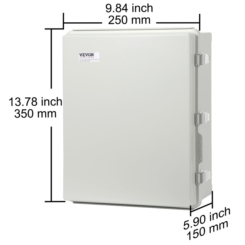 VEVOR, H 13,78 po x l 9,84 po x P 5,90 po