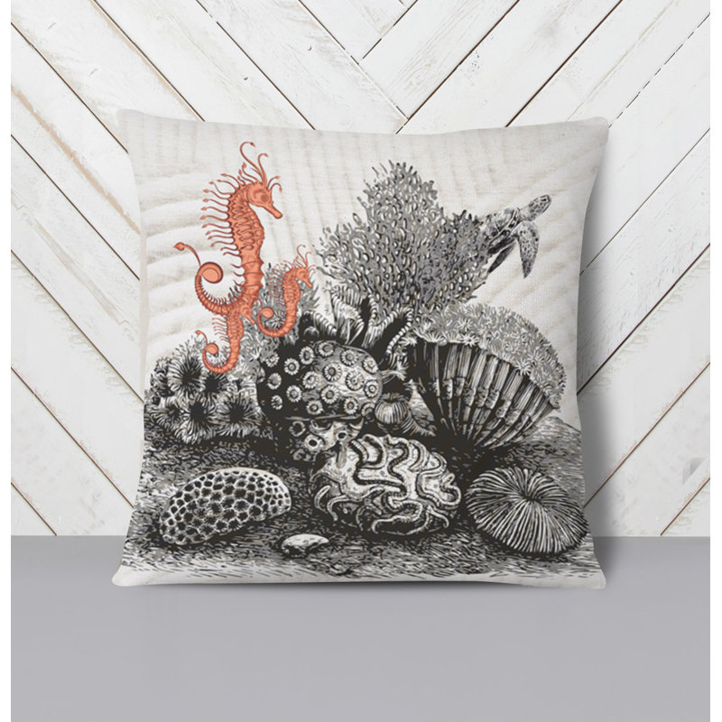 Throw Pillow With Insert, 20"H x 20"W, White/Gray 6