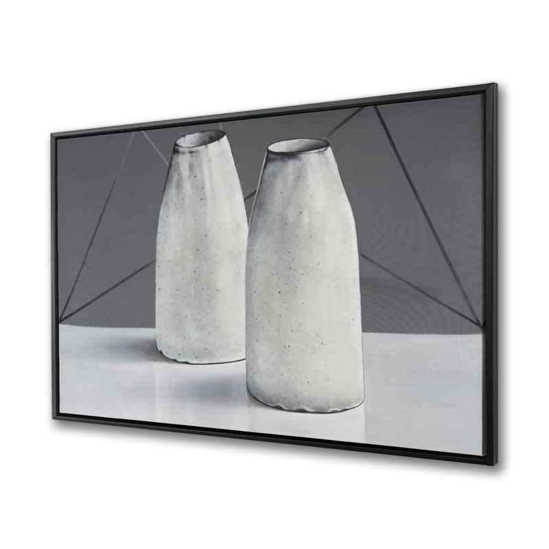 Vases - Toile de cuisine argentée encadrée pour la décoration intérieure
