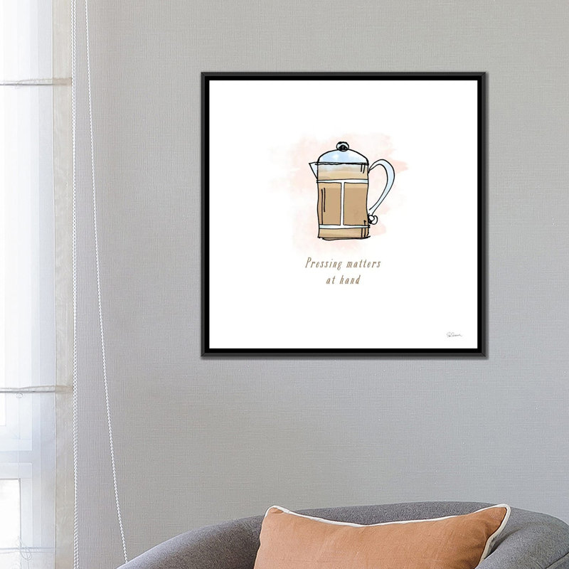 Good Brew IV, impression sur toile tendue, H 26 po x l 26 po x P 1,5 po, Toile avec cadre noir, Pas de tapis