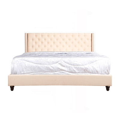 Transitional Queen Bed In Beige