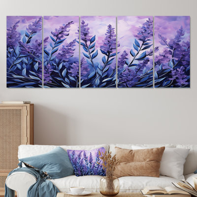 Lavande Serenity I - Herbes, ensemble de 5 décorations murales