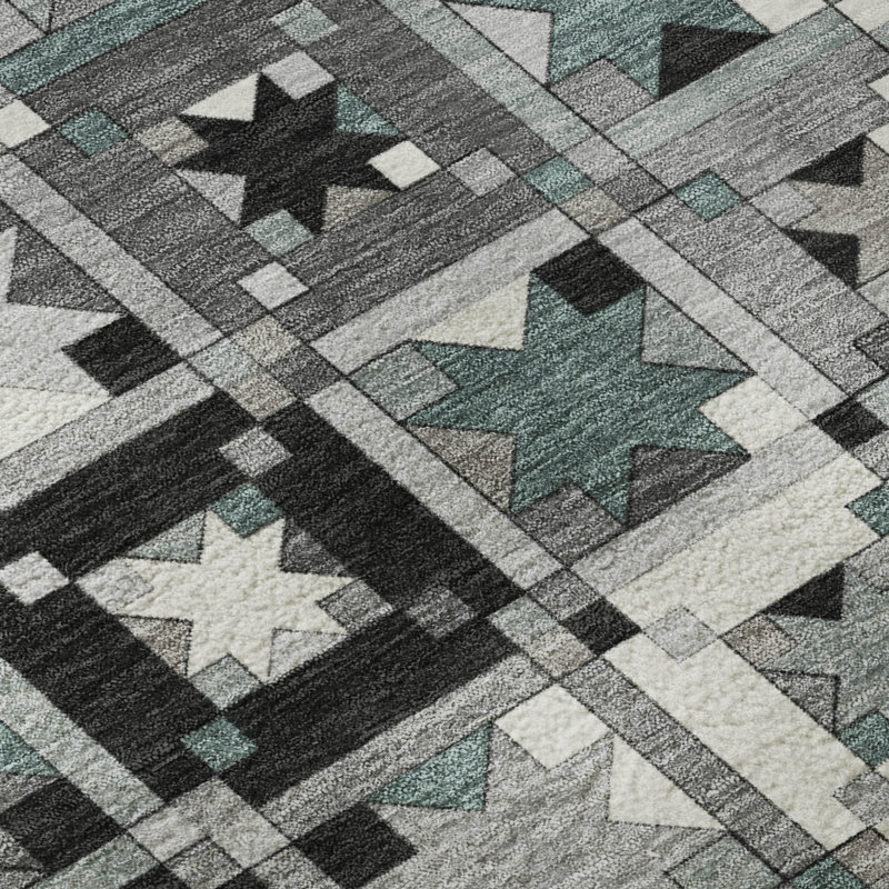 Tapis de qualité supérieure lavable à la machine Villers, Gris, 2'3" x 7'6" Runner