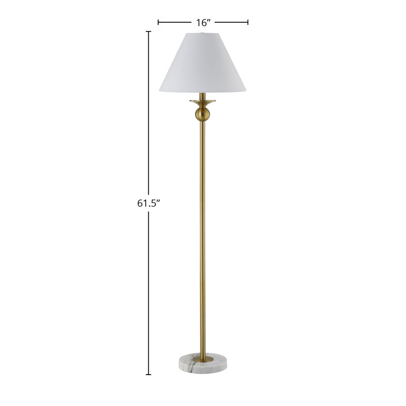 Marjorie 62" Floor Lamp with Linen Shade, Gold