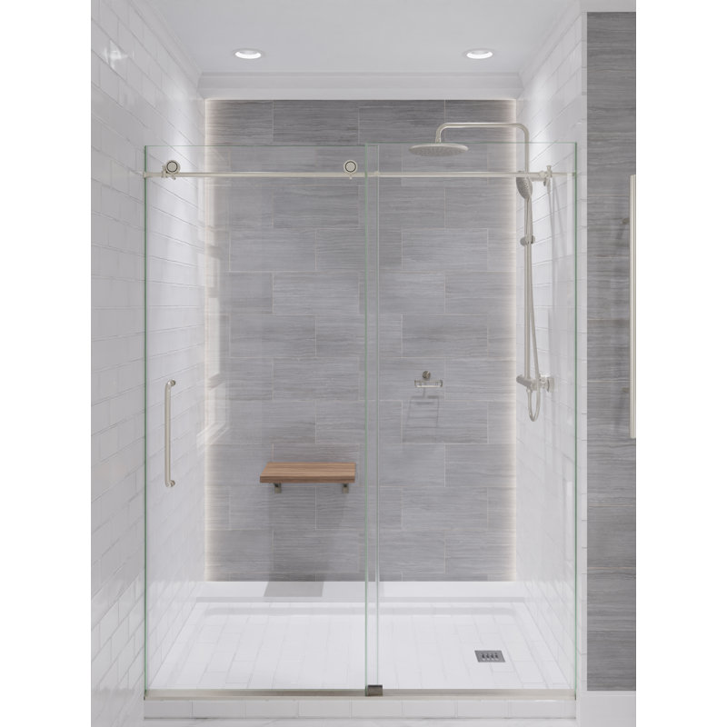 Heavy Rainfall Stainless Steel Shower Bar with Hand Sprayer, Brushed Nikel