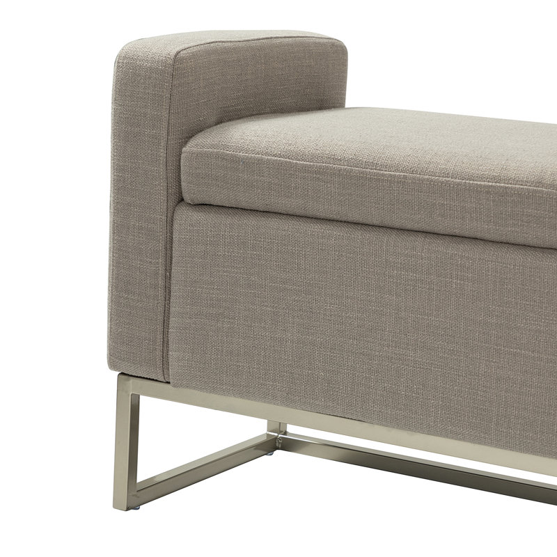 Banc de rangement rembourré Anavaeh, Gris
