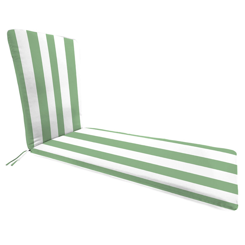 74" x 22" Outdoor Chaise Lounge Cushion with Ties and Loop, Awning Cucumber