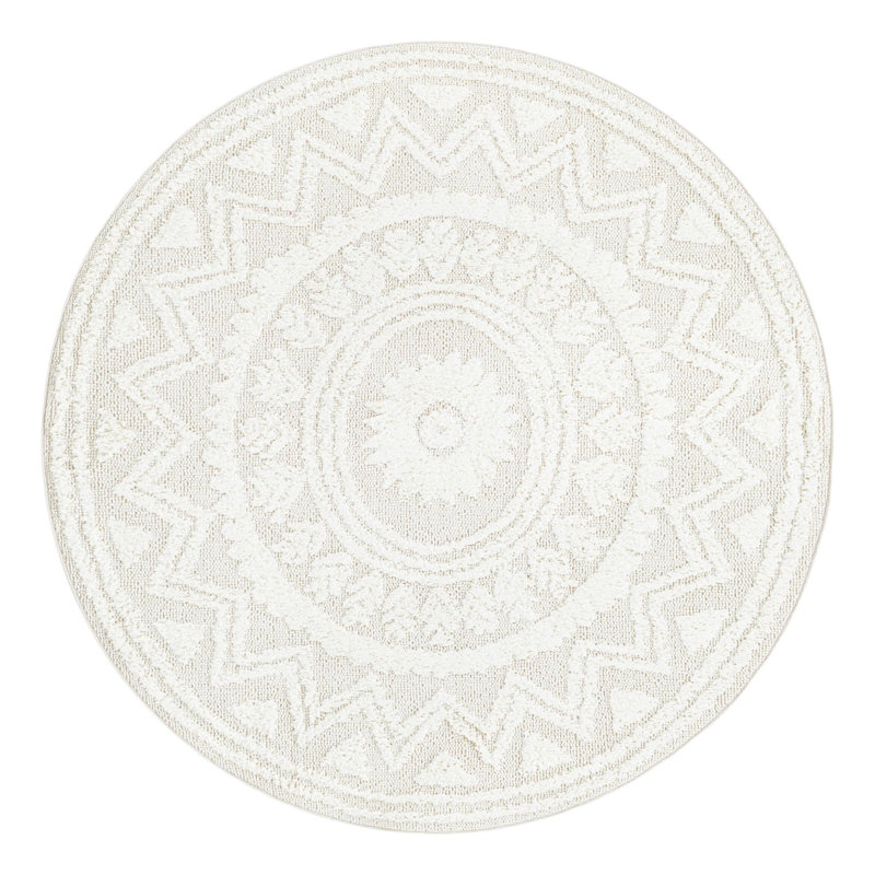 Amirah Geometric Indoor Rug, Round 5'3" - No Tassels
