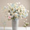  Fausse fleur de chrysanthème, 16 pièces de fleurs artificielles en fausse soie Pompon avec eucalyptus pour arrangement de vase, décoration intérieure