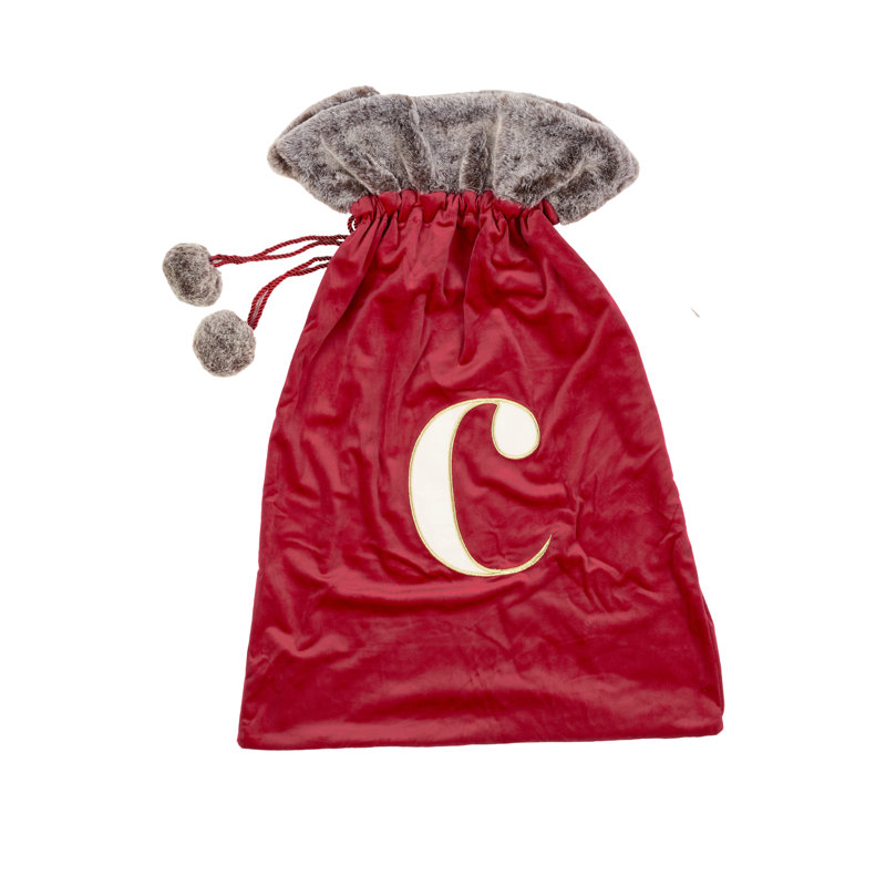 Luxury Christmas Sack with Monogrammed Letter C