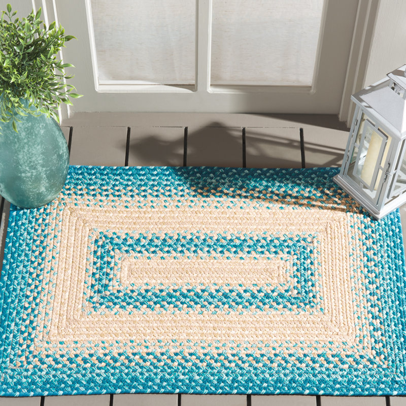 Clickett Hand Woven Performance Machine Washable Performance Striped Indoor/Outdoor Area Rug, Rectangle 2' x 3'