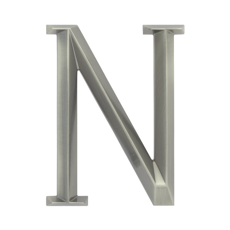 6 po  lettre de maison Classic, N, Nickel