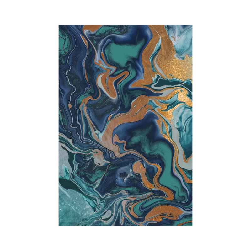 Drama Queen II Marble Green by Monika Strigel - Wrapped Canvas Print, 30.48cm H x 20.32cm W x 1.91cm D