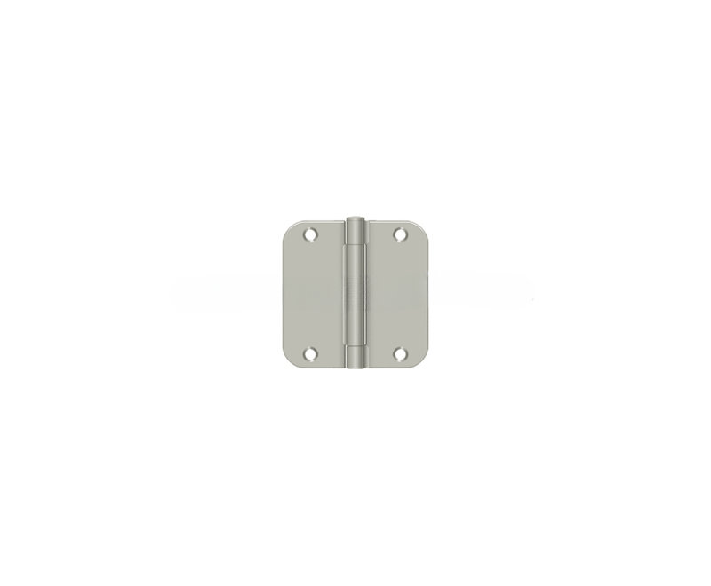 Charnière à rayon 3 1/2 po x 3 1/2 po x 5/8 po Deltana S35R5N15, épaisseur résidentielle, paire de nickel brossé
