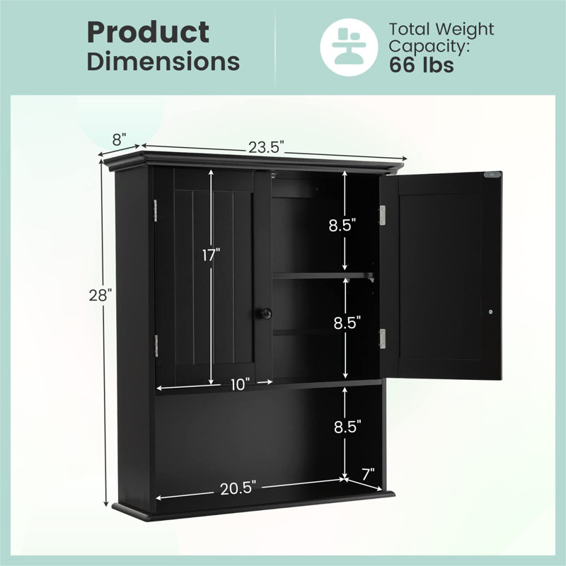 Kajana Bathroom Cabinet, Black
