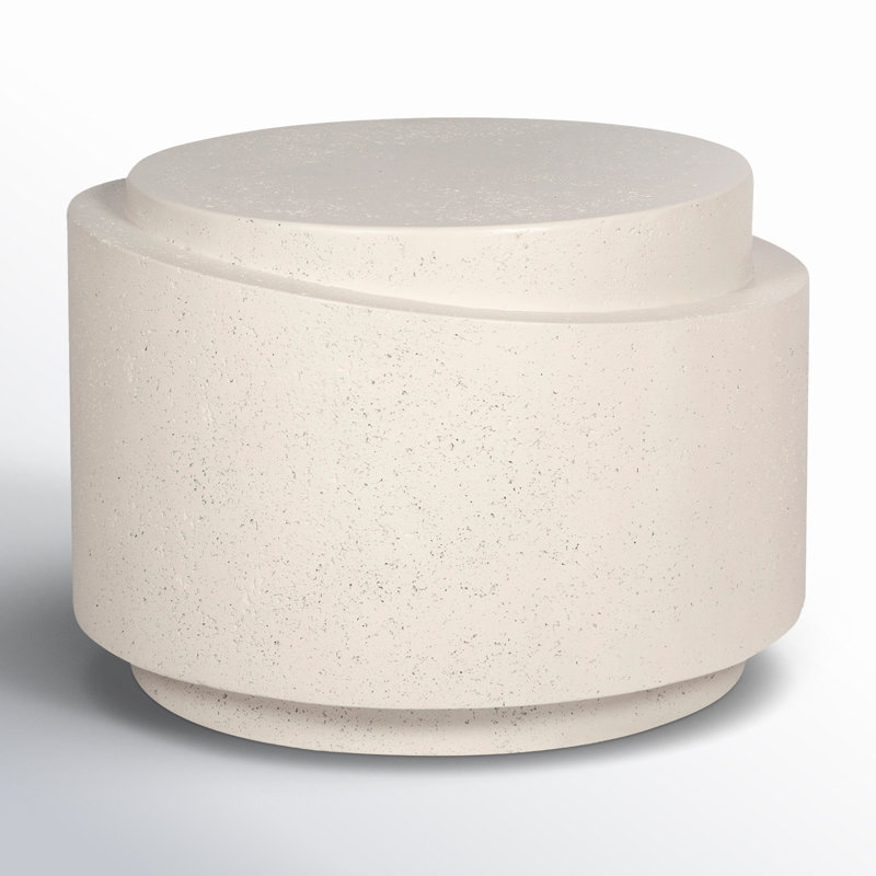 Anwil Round Outdoor Side Table , 25'' in. W 25'' in. D, White