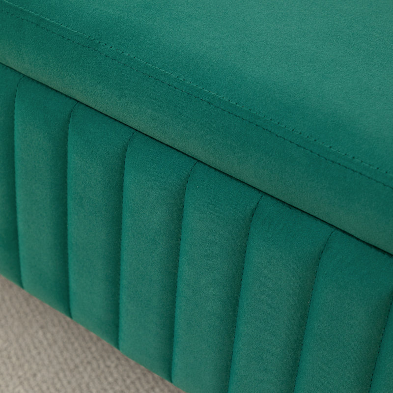 Banc de rangement rembourré Kathlin, Vert