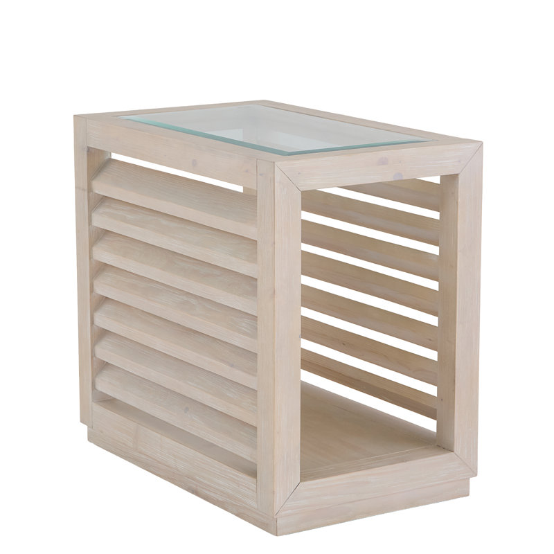 Glass End Table with Storage, Small