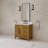 Berwyn  Single Sink Carrara White Engineered Marble Countertop Bath Vanity In Baja Oak-1024388120