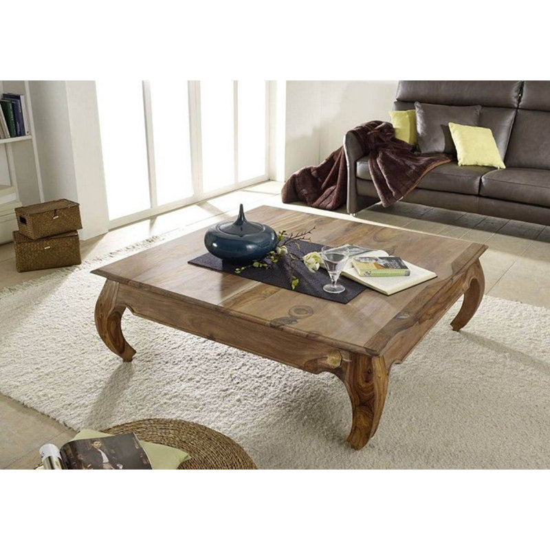 Opium Solid Wood Four Leg Coffee Table, Brown, H40 x L180 x W80cm