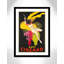 «Brickhill Asti Cinzano», affiche vintage encadrée sur papier en noir / jaune-35156063-35156051