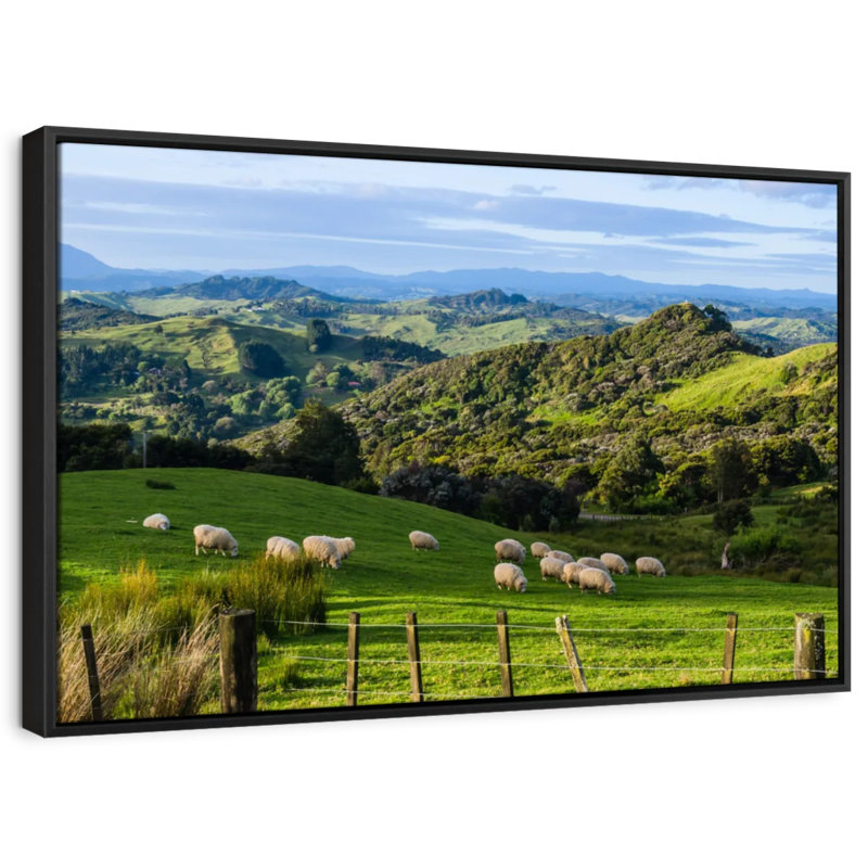 Nature "Mouton dans un champ d'herbe", art mural, H 21 po x l 31 po