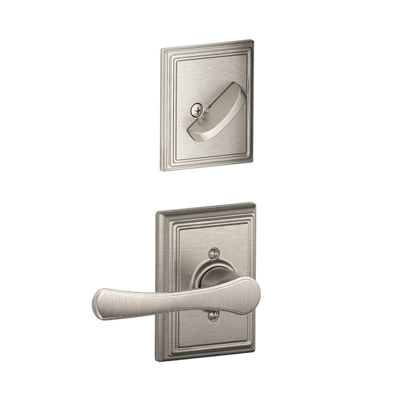 Avila Single Cylinder Interior Lever Set, Satin Nickel