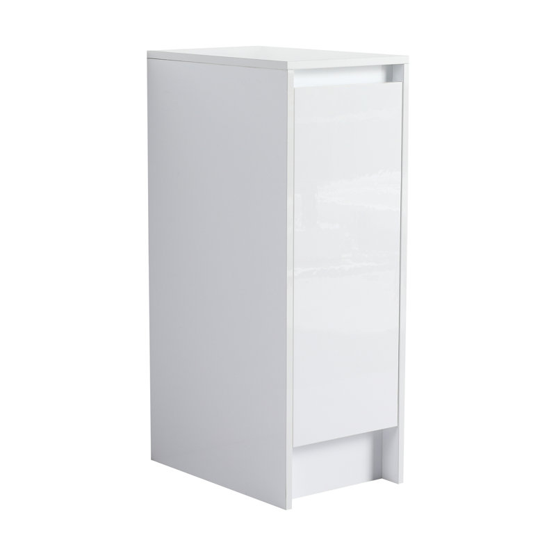 Armoire de rangement autoportante pour salle de bain, 2 portes à fermeture douce