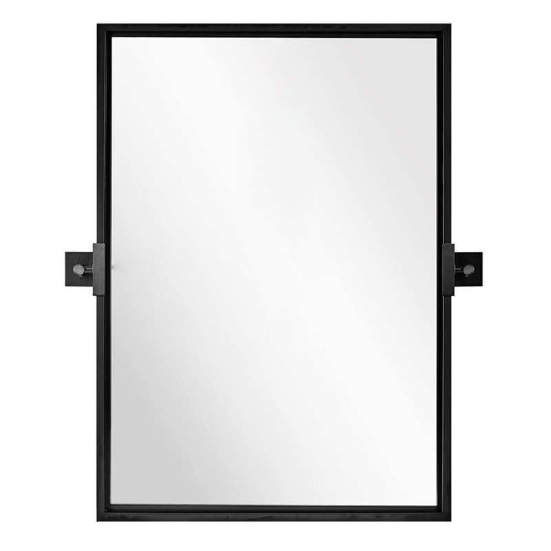 Miroir de salle de bain mural rectangulaire pivotant 24 po x 36 po, noir