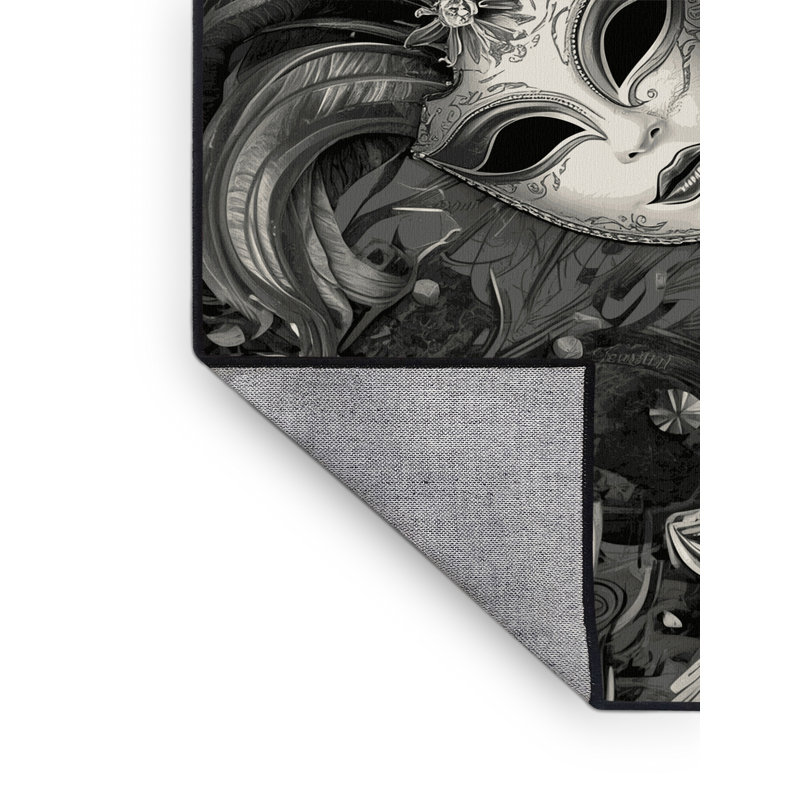 Tapis de marbre chic et luxueux lavable à la machine Osnat Masquerade Ball Masks, 2 x 5