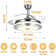 36" Taig 4-Blade LED Crystal Ceiling Fan with Remote Control and Light Kit Included