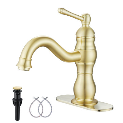 Single-Hole Single-handle Bathroom Faucet with Drain Assembly