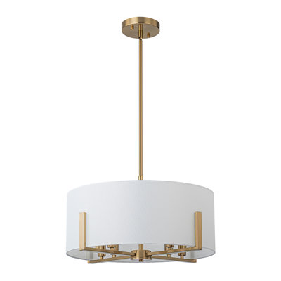 Lolanda 8-Light Dimmable Fabric Drum Pendant