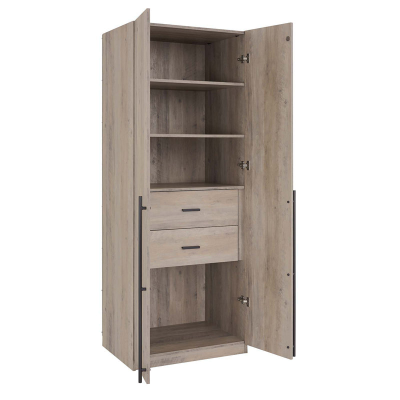 Armoire-penderie 32 "en gris rustique Lee, Gris