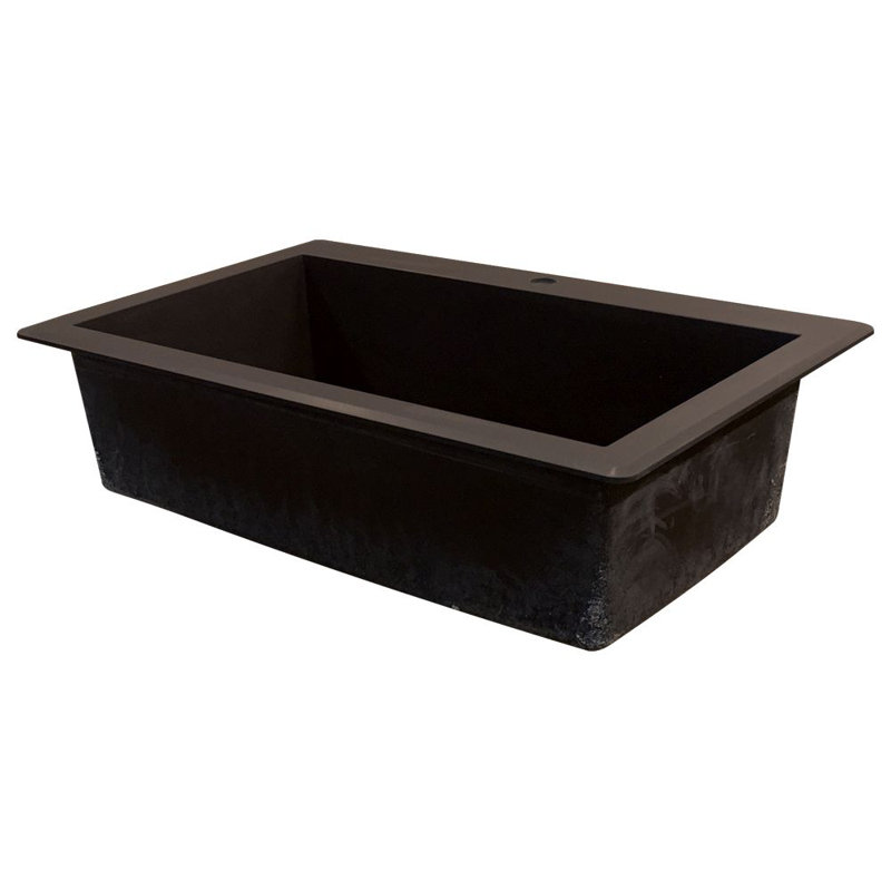 Évier de cuisine à simple cuve en granite l 33 po x l 22 po Radius, Espresso