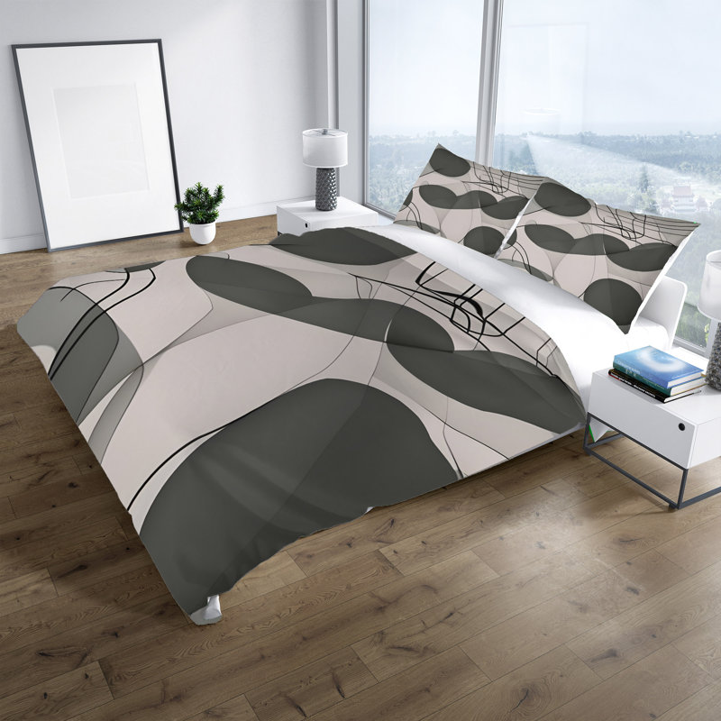 Polyester Abstract Duvet Cover, King Duvet Cover + 2 King Shams
